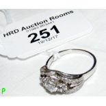 A multi-diamond ring in attractive platinum setting