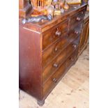 A Victorian mahogany chest of two short and three long drawers