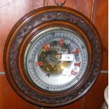 Antique aneroid wall barometer - 34cm diameter