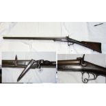 A 16-bore pin fire D.B shotgun - 1870 - possibly French (obsolete calibre)