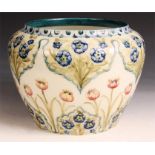 A Moorcroft Macintyre Florianware large JARDINIERE tube lined and decorated with panels of forget me