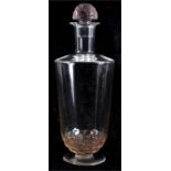 R. LALIQUE A 1931 LALIQUE CARAFE POUILLY, a clear glass decanter with matching fish decoration above