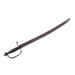 A GEORGE III YORK REGIMENTAL HANGAR SWORD with slightly curved single edged steel blade and single