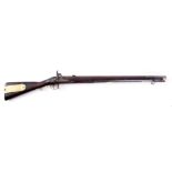 A MID 19th CENTURY BRITISH MILITARY ISSUE BRUNSWICK PERCUSSION RIFLE the lock plate marked with