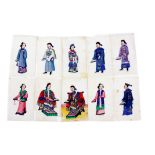 A SET OF ELEVEN 19th CENTURY CANTON CHINESE BOXED MINIATURE PAINTINGS on pith paper of Emperor and