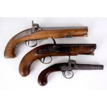 THREE GEORGE III PISTOLS FOR RESTORATION.