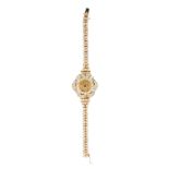 AN IMPRESSIVE 1970’S 18CT YELLOW GOLD LADIES DIAMOND BRACELET WATCH set with brilliant cut and