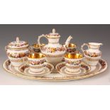 A LATE 19TH CENTURY SEVRES FOUR PIECE TEA SERVICE finely hand painted with roses and gilt banding,