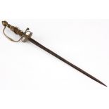 AN 18th CENTURY CHILDS SWORD the blade with full length fuller leading up to double sided guard with