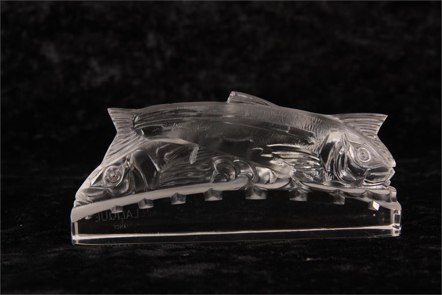 R. LALIQUE, DEUX SARDINE PAPERWEIGHT 10cm wide 4cm high. - Image 3 of 4