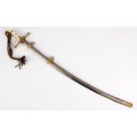 A MID 19th CENTURY WARWICK YEOMANRY MAMELUKE SABRE BY C SMITH, 12 PICCADILLY, LONDON the curved