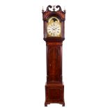 JOSEPH SMITH CHESTER A GEORGE III FIGURED MAHOGANY GILLOWS EIGHT-DAY LONGCASE CLOCK the 13” arched