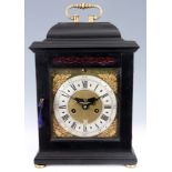 RICHARD VICK, LONDON AN EARLY 18TH CENTURY EBONISED BRACKET CLOCK the bell top case with cast