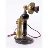 A RARE EARLY NO.1 “GOLF BALL” CANDLESTICK TELEPHONE the steel body with telescopic action to the