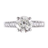 AN 18ct WHITE GOLD SOLITAIRE DIAMOND RING the brilliant cut 1.7 carat diamond having a clarity grade