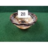 Blue John bowl with veined rim, 6cm in Diameter