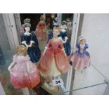 5 Assorted Royal Doulton Figurines ' Rose' HN1368, 'Debbie' HN2400, 'Dinky Do' HN1678 & 2 'Cherie'