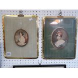 2 Brass framed Master pieces of Miniature Paintings Series 1 No.6 Emanuel Peter; Portrait of a Young