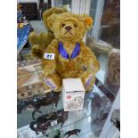 Golden Jubilee Steiff Bear 1952-2002 with label to ear and a boxed Hermann Teddy Miniature