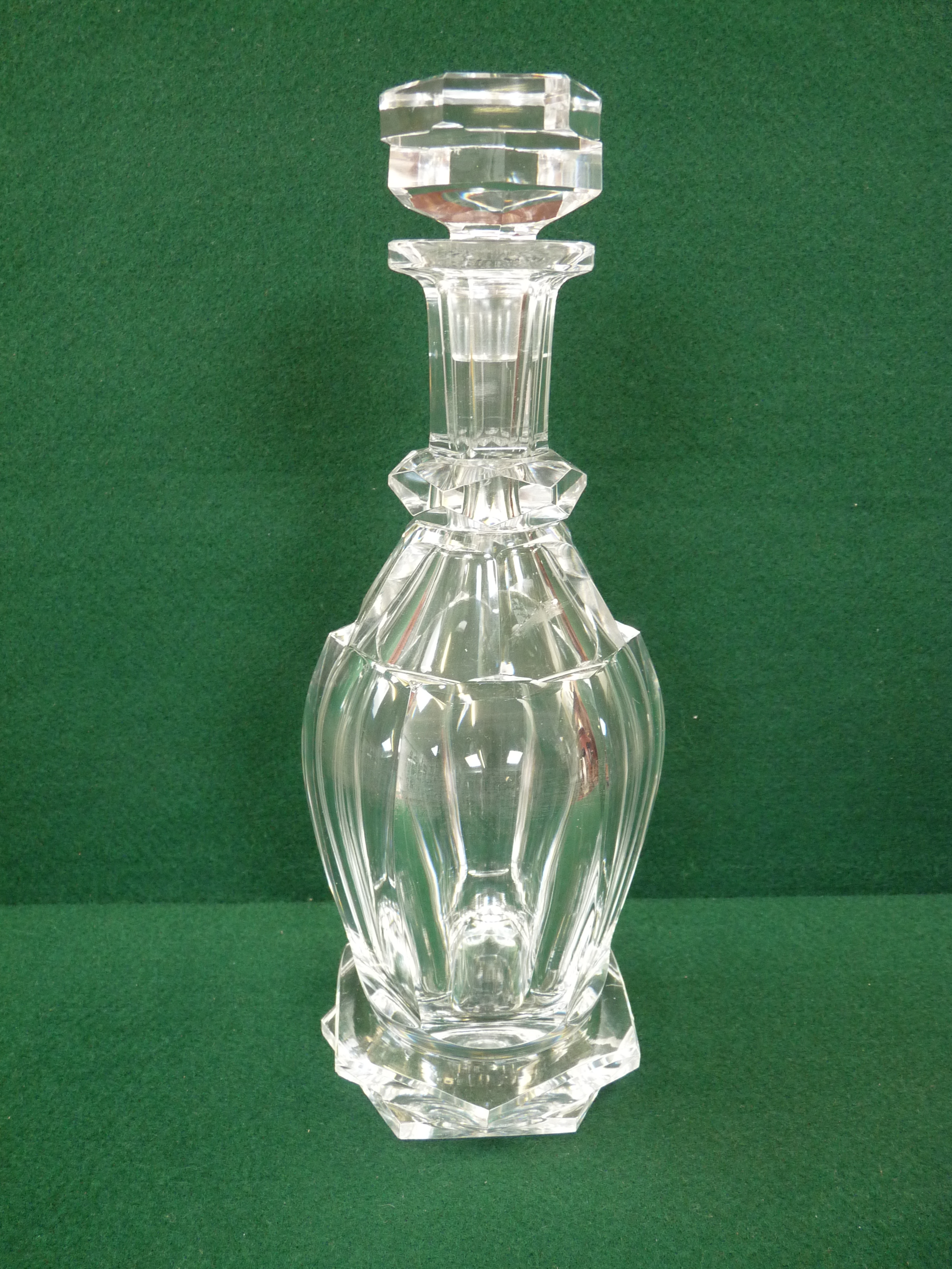 Baccarat Cut Crystal decanter early 20thC , 29cm in height, Condition - chipping to base