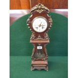 19thC French Mahogany cased clock marked Pre leurtier Paris with brass foliate applied detail,