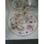 Coalport Shrewsbury pattern tea plate and a collection of miniature Coalport, Spode and Royal