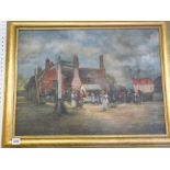 Oil on canvas after William Watt Milne of the George and Dragon Public House, monogrammed to