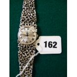 Corocraft 17 Jewels Shock protected white metal nugget effect ladies wristwatch, Condition - some