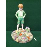 Crown Staffordshire Little boy in the Garden figurine by T Baily, 25cm in height, Condition - figure