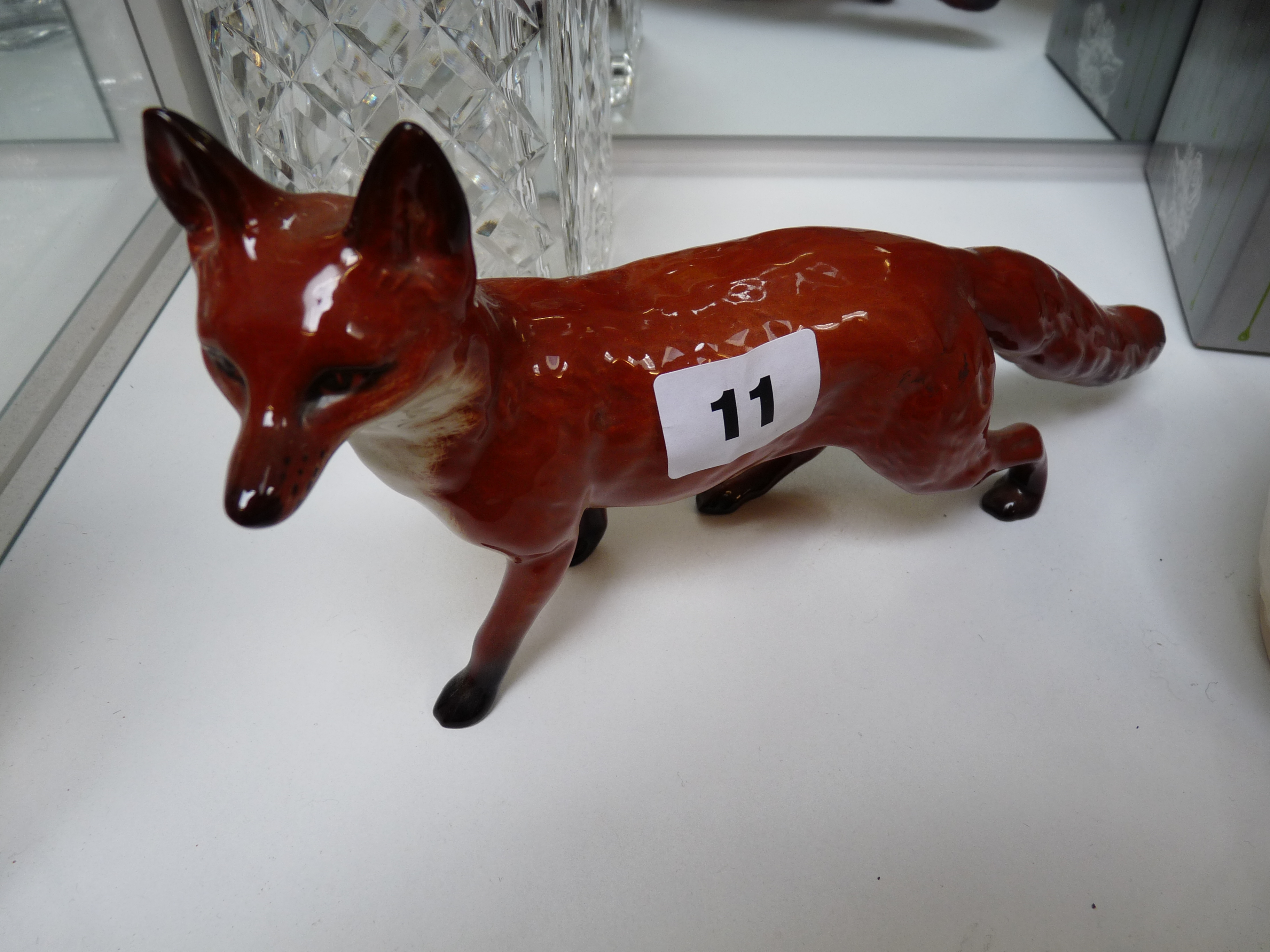 Beswick Fox in glazed finish, 23cm in Length