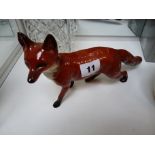Beswick Fox in glazed finish, 23cm in Length