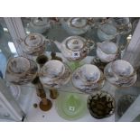 Noritake Japanese Views tea set for 4 with gilded decoration, Condition - Chip to rim on cup