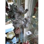 Royal Copenhagen figure of 2 Bear Cubs in opaque grey, Stamped mark to base, hand applied 164 1233-