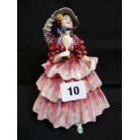 Royal Doulton 'The Hinged Parasol' HN1578, 17cm in height, Condition - Some paint loss to back of