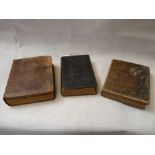 Leather bound 19thC Welsh Bible, 19thC Rhagymadrodd Leather bound and Leather bound Esponiad Gill.