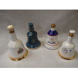 3 Royal Wade Whisky Bells and a Bells 20 year Old Whisky Bell