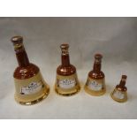Set of 4 Bells Whisky Bells with contents