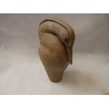 Lyn Lovitt Studio Pottery figure of a Bird in brown tones, 33cm in Height