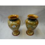 Pair of Autumn Leaves Royal Doulton Vases with impressed marks to base 25cm in Height