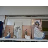 Collection of 4 Nao figurines of mainly children, Condition - Damage to Child with Bear