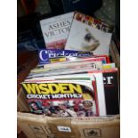 Collection of Cricket related books and magazines Inc. Wisden, Alex Stewart Testimonial Signed