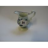 Liverpool Pennington Ribbed Jug of Blue & White Floral decoration