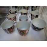 Collection of Worcester First Period Dr Wall cups inc Rich Queens Pattern, most with Blue mark to