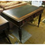 A 19th Century mahogany desk with two drawers on ogee legs.