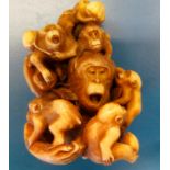 An netsuke of monkeys believe to be resin