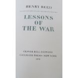 Lessons of The War limited edition No 226 published Clover Hill Editions, Chilmark Press, New York