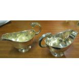 A pair silver sauceboats