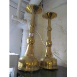 A pair large brass candlesticks