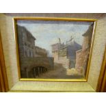 An Impressionist oil on board French town scene