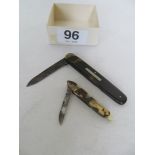 A tortoiseshell penknife and another